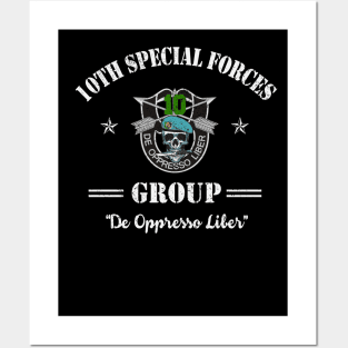 Proud US Army 10th Special Forces Group Veteran De Oppresso Liber SFG - Gift for Veterans Day 4th of July or Patriotic Memorial Day Posters and Art